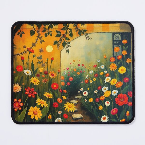 Item preview, A Beautiful Flower Garden painting inspired by Gustav Klimt designed and sold by Vintage Designs +.