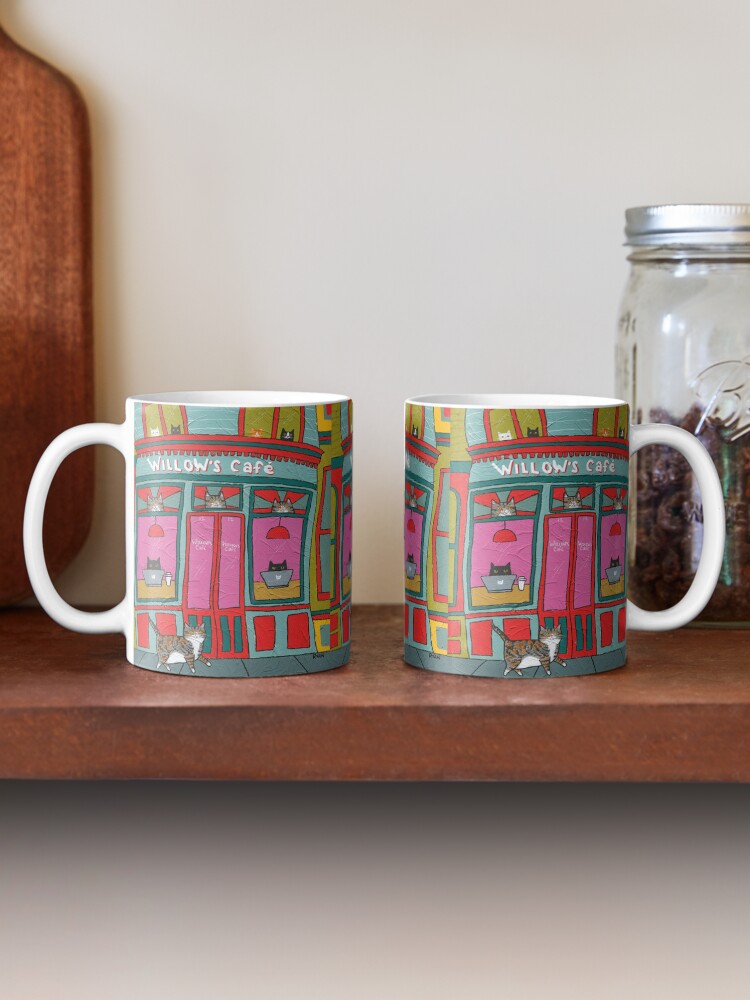 Thumbnail 2 of 6, Coffee Mug, Willow's Cat Cafe designed and sold by kilkennycat.