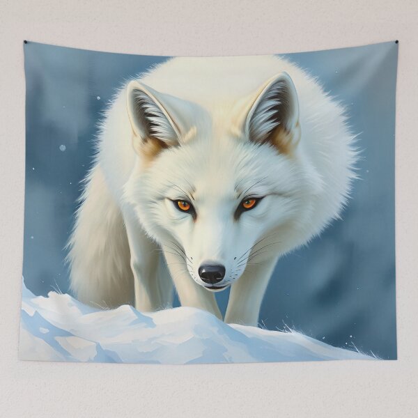 Item preview, Realistic Arctic Fox Oil Painting Style Wildlife Conservation designed and sold by kakarikihill.