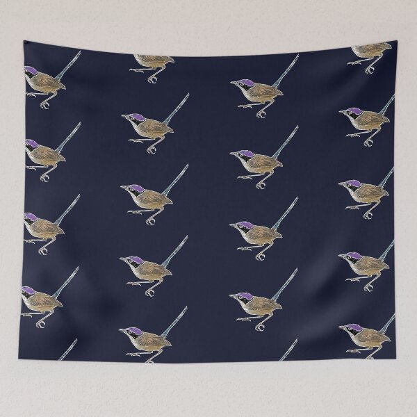 Item preview, Purple-crowned Fairy-wren White Alternate Design  designed and sold by designsasstultd.
