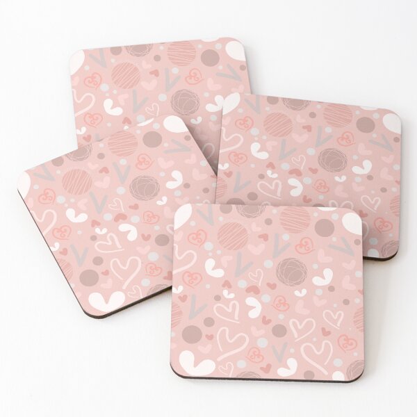 Item preview, Love Pattern with Tea Rose Pink Colour Version designed and sold by Khotekmei.
