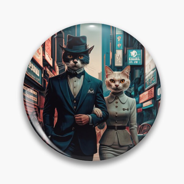 Item preview, A retro cat couple goes out! (1) designed and sold by DocGermanicus.