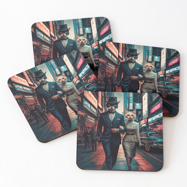 Item preview, A retro cat couple goes out! (1) designed and sold by DocGermanicus.