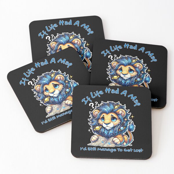 Item preview, If Life Had a Map, I’d Still Get Lost” – Cosmic Chibi Lion designed and sold by Ophelia's Bazaar.