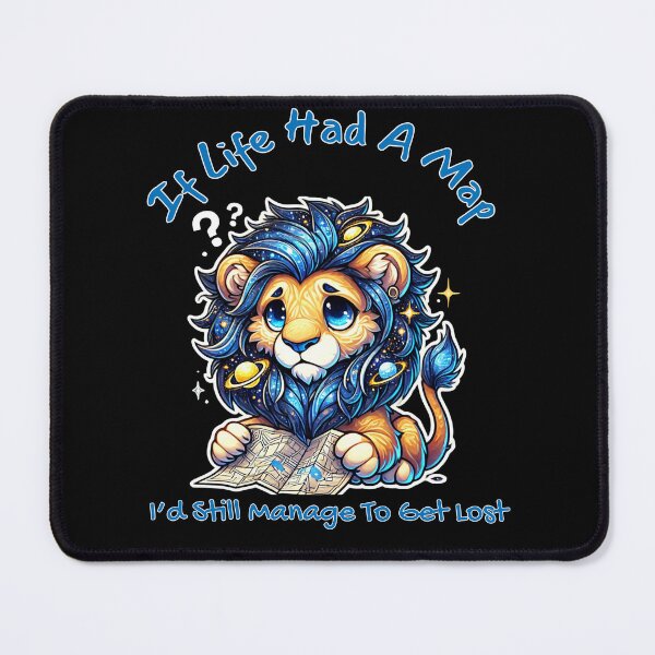Item preview, If Life Had a Map, I’d Still Get Lost” – Cosmic Chibi Lion designed and sold by Ophelia's Bazaar.