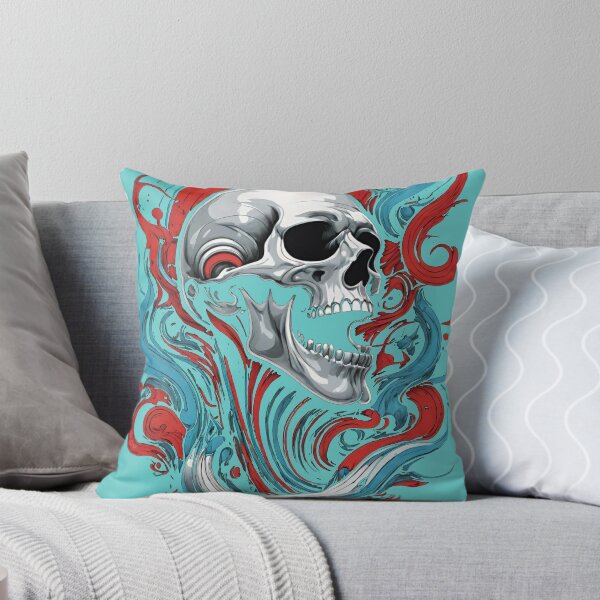 Artikelvorschau, Roter, weißer und blauer schreiender Totenkopf entworfen und verkauft von He-Cool.