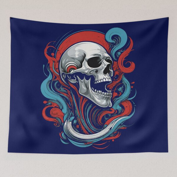 Item preview, Red White & Blue Screaming Skull designed and sold by He-Cool.