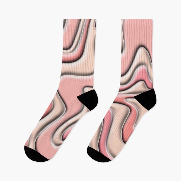 Item preview, Impresión de aspecto plástico con patrón abstracto de remolino líquido retro en rosa ruborizado claro designed and sold by kierkegaard.