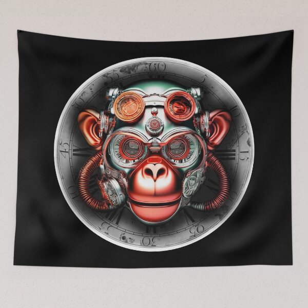 Item preview, Steampunk retro style Chimpanzee monkey designed and sold by Drone-tees.