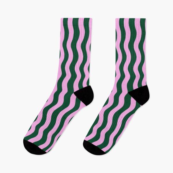 Item preview, Abstract Wavy Wiggle Lines Pink and Dark Green designed and sold by OneThreeSix.