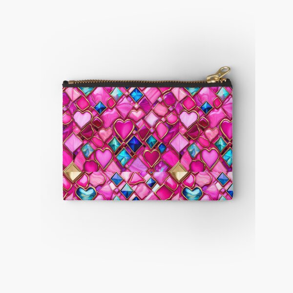 Item preview, VALENTINE LOVE HEARTS *Bejeweled Stained Glass Rhinestone Gems* ABSTRACT PRINT Contemporary Modern Fine Art Gallery Bridal Shower Wedding GIFT designed and sold by Spinning Plates 360.