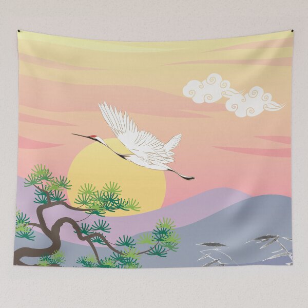 Item preview, Korean Crane and Nature – Traditional Asian Art designed and sold by mycreastyle.