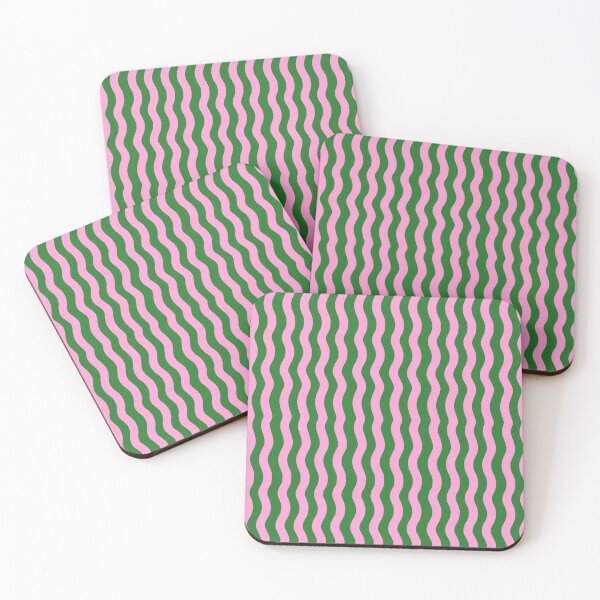 Item preview, Abstract Wavy Wiggle Lines Pink and Green designed and sold by OneThreeSix.