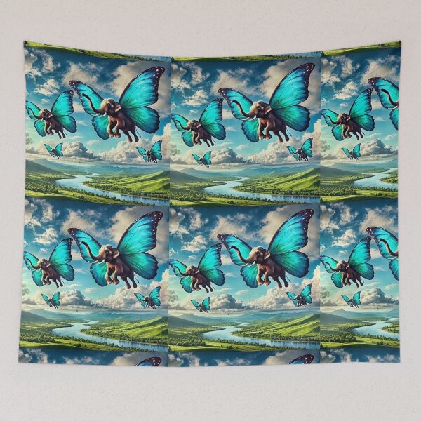 Item preview, Flight of Fantasy Elephants designed and sold by GlassPenny.