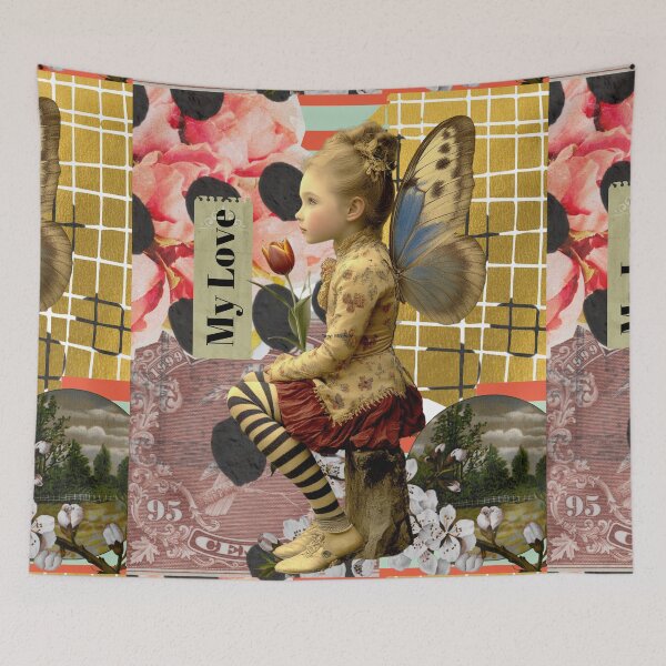 Item preview, MY LOVE - VINTAGE FAIRY COLLAGE ART designed and sold by Molly's Gone Mad .