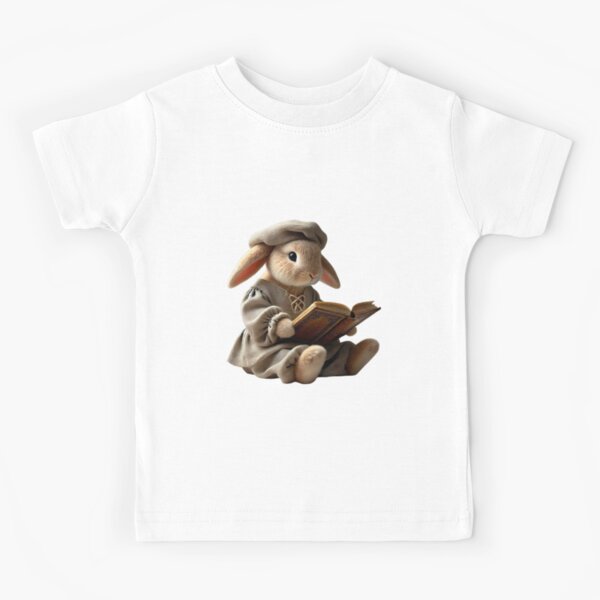 Bunny reading a book Kids T-Shirt