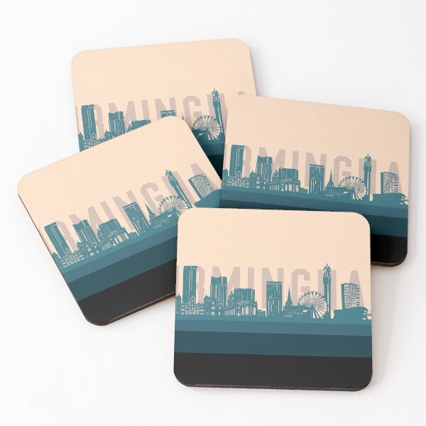 Item preview, birmingham skyline retro beige green designed and sold by BekimART2.