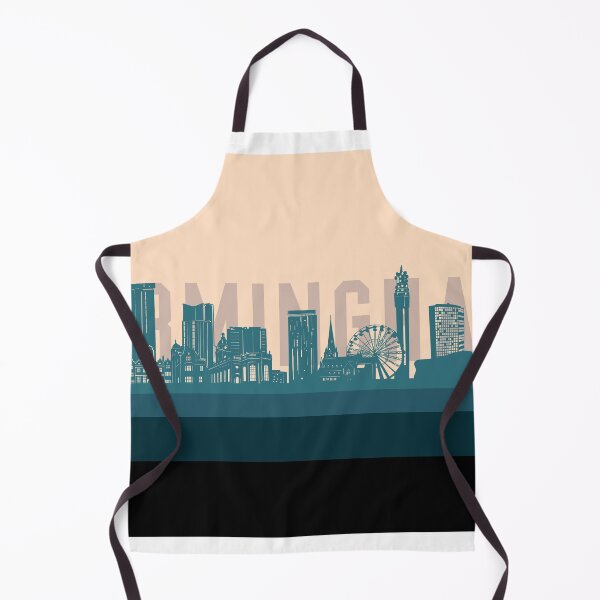 Item preview, birmingham skyline retro beige green designed and sold by BekimART2.