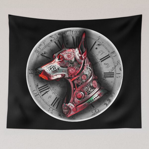 Item preview, Steampunk retro style Doberman pinscher dog designed and sold by Drone-tees.
