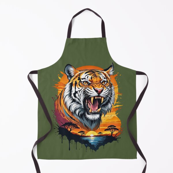 Item preview, Fierce Tiger Roars at Sunset's Fiery Horizon designed and sold by BorgSpareParts.