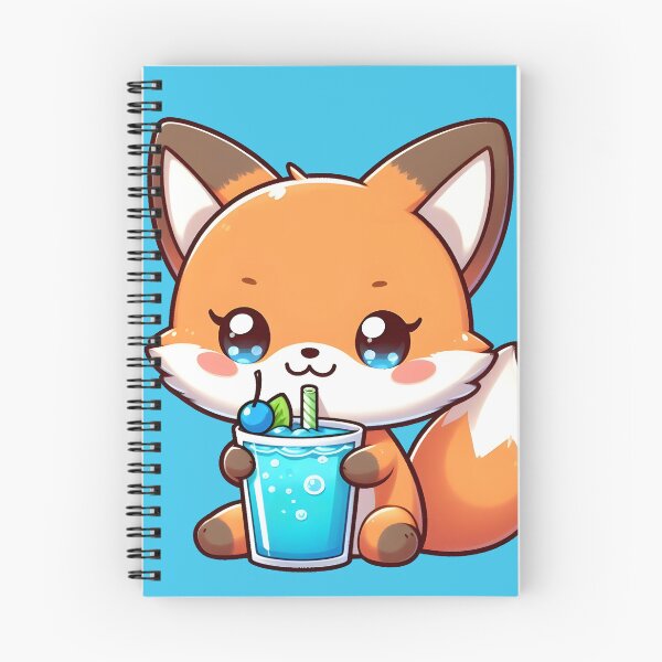 Item preview, kawaii fox drinking smoothie designed and sold by Artcreatorss.