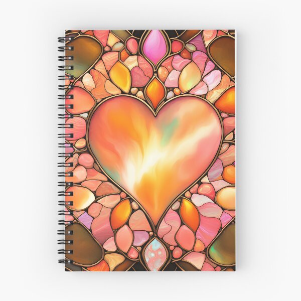 Item preview, VALENTINE LOVE HEARTS *Bejeweled Stained Glass Rhinestone Gems Peach* ABSTRACT PRINT Contemporary Modern Fine Art Gallery Bridal Shower Wedding GIFT designed and sold by Spinning Plates 360.