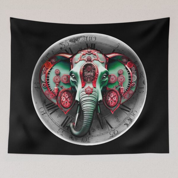 Item preview, Steampunk retro style elephant designed and sold by Drone-tees.