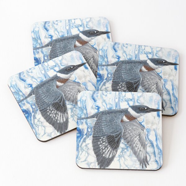 Item preview, Winter Flight - Belted Kingfisher designed and sold by Magpie's Miscellany.