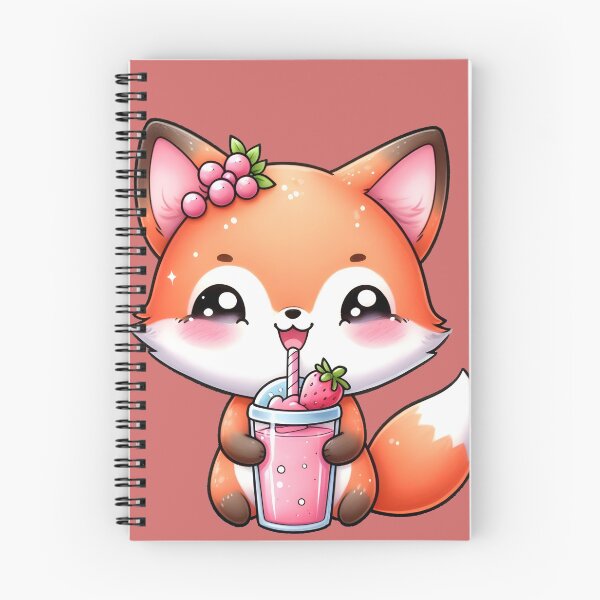Item preview, kawaii fox drinking smoothie designed and sold by Artcreatorss.