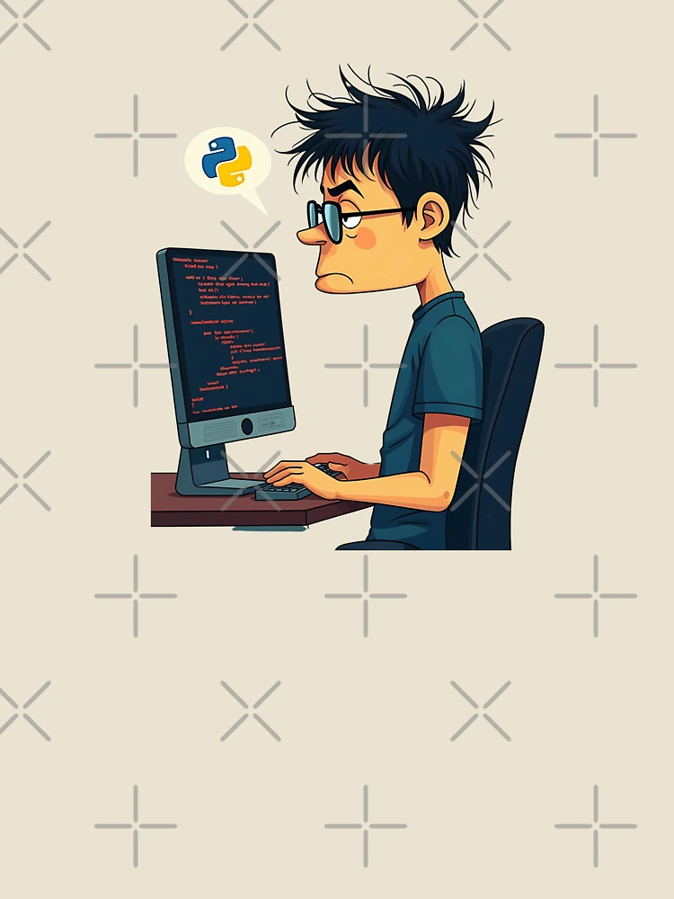 Thumbnail 4 of 4, Relaxed T-Shirt, Python Debugging – Funny Programmer Coding Design designed and sold by VibeTCreations.