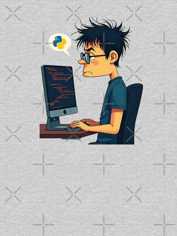 Thumbnail 4 of 4, V-Neck T-Shirt, Python Debugging – Funny Programmer Coding Design designed and sold by VibeTCreations.
