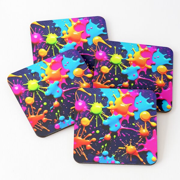 Item preview, Neon Paint Splatter Abstract Art designed and sold by Health And Fitness Posts e-Store.
