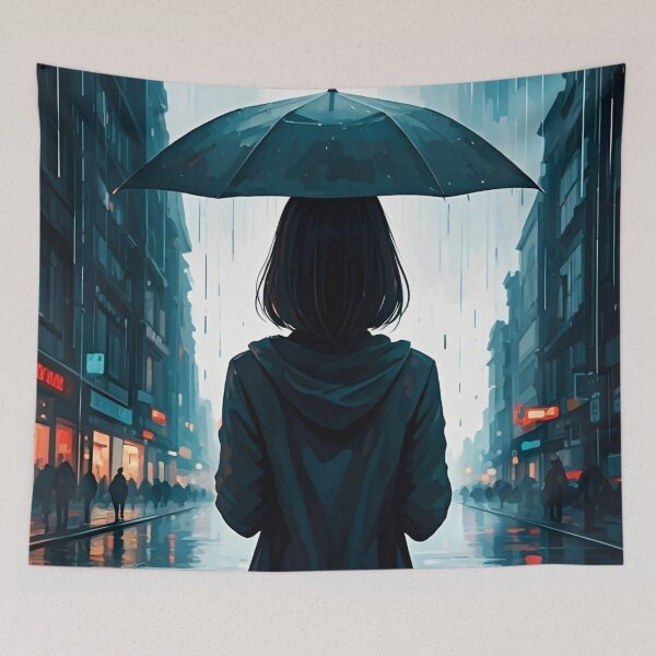Item preview, Umbrella Girl: Rainy Prospect designed and sold by AJSRPrints.