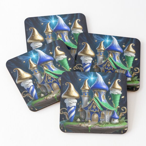Item preview, Colorful House With Twirling Tops And Cones In Space designed and sold by Melantari Vizuns.