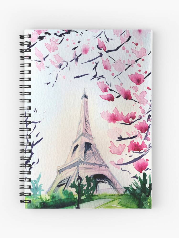 Cuaderno de espiral «Ilustración acuarela de la Torre Eiffel de París» de  LiliyaSavelieva | Redbubble
