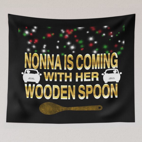 Item preview, Nonna Is Coming With Her Wooden Spoon | Funny Italian Grandma Gold Edition designed and sold by Brian Gollob Creative Art.