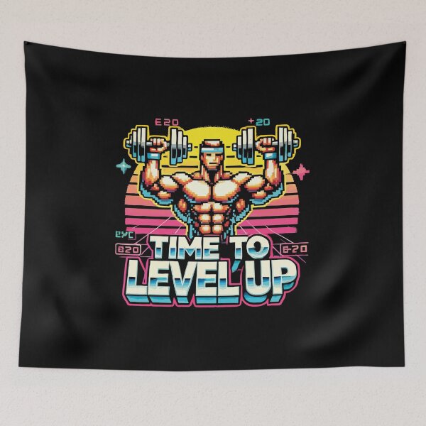 Item preview, Level Up Video Game Gamer Gym Workout Gaming Fitness Lifting designed and sold by chantastical.