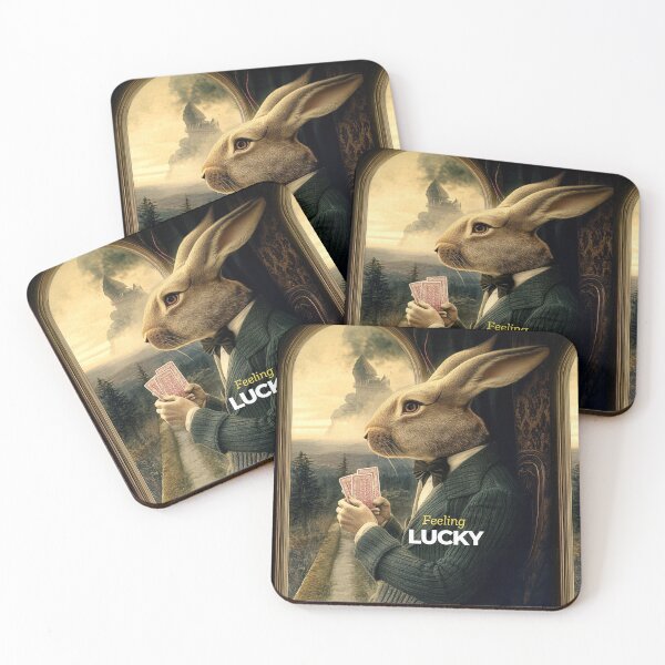 Item preview, Feeling Lucky Rabbit – A Surreal Twist on Fortune designed and sold by Molly's Gone Mad .