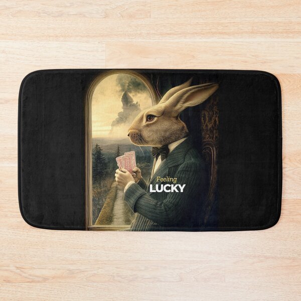 Item preview, Feeling Lucky Rabbit – A Surreal Twist on Fortune designed and sold by Molly's Gone Mad .