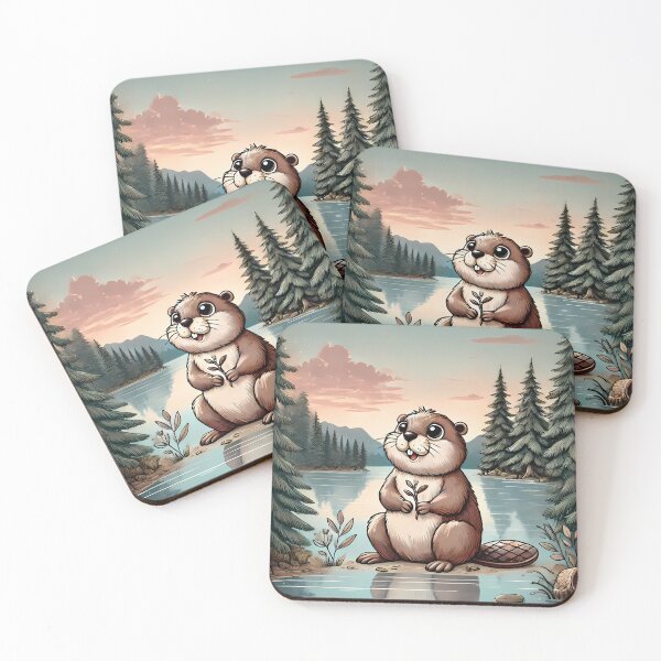 Item preview, Brigitte the Beaver at Full Moon designed and sold by Heidi25L.