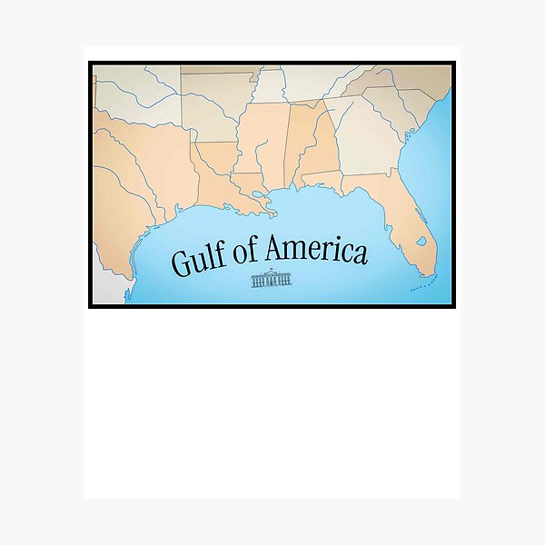 Item preview, Gulf of America Map Illustration designed and sold by fusedtees.