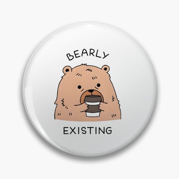 Item preview, Bearly Existing Funny Coffee Lover Bear Meme - Cute Lazy Bear Design designed and sold by AS94 Creative Designs.