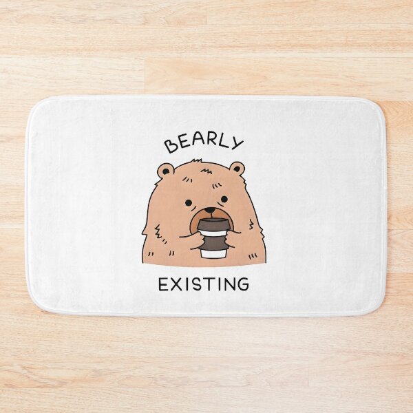 Item preview, Bearly Existing Funny Coffee Lover Bear Meme - Cute Lazy Bear Design designed and sold by AS94 Creative Designs.