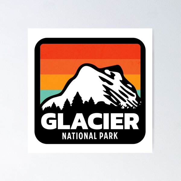 Artikelvorschau, Glacier Nationalpark Montana MT Retro Urlaub Geschenk entworfen und verkauft von Guarddogdrive.