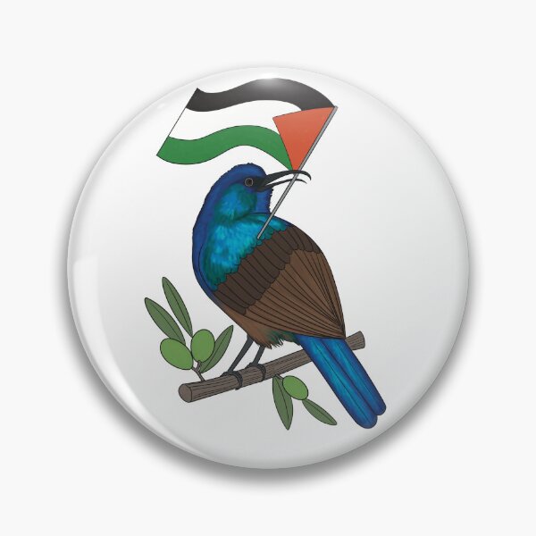 Vista previa del artículo con la obra «Pájaro Palestina Libre», diseñado y vendido por Softborb.