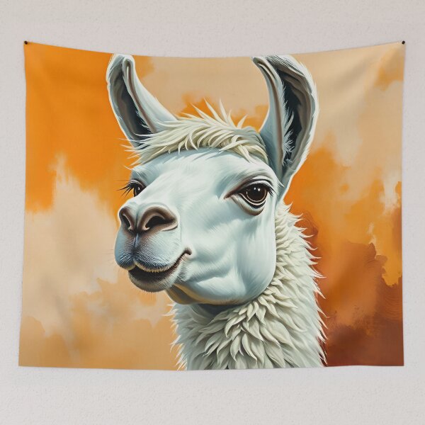 Item preview, Llama Oil Painting Style South American Wildlife Conservation designed and sold by kakarikihill.