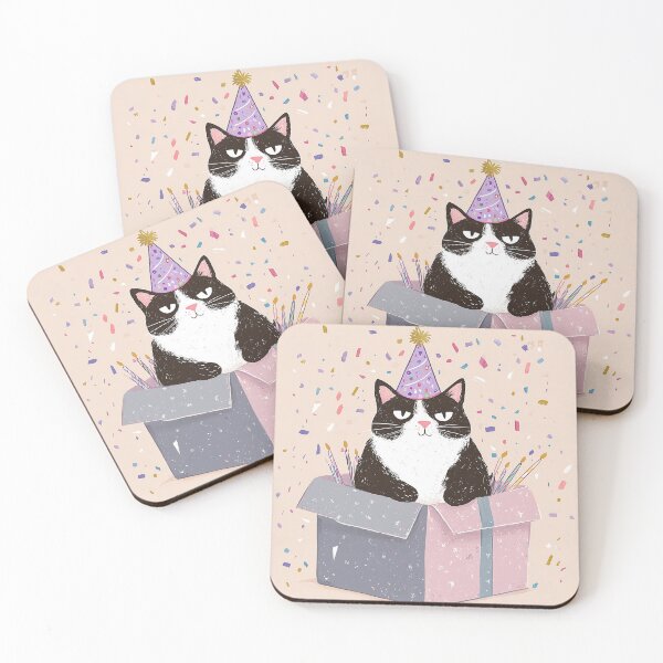 Item preview, Tuxie Cat Birthday in a Party Box designed and sold by PandaKunst.