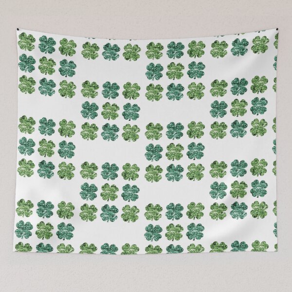 Item preview, St Patrick’s Day Shamrock 9 faux sequin glittery designed and sold by ChattyKathieGifts.