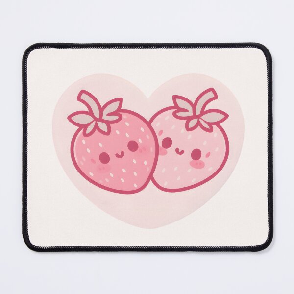 Item preview, Kawaii Pink Valentines Strawberries designed and sold by 123Rainbow.