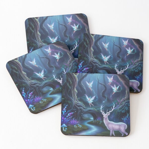 Item preview, Forest Serenity: Enchanted Deer and Fairies designed and sold by Thibaut's Quirky Creations.